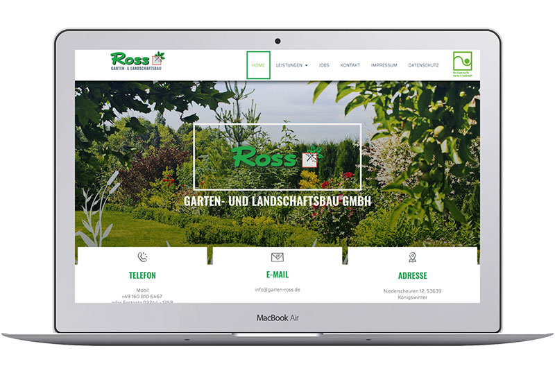 Webseite Gartenbau Ross