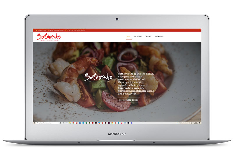 Webseite Restaurant Sotavento